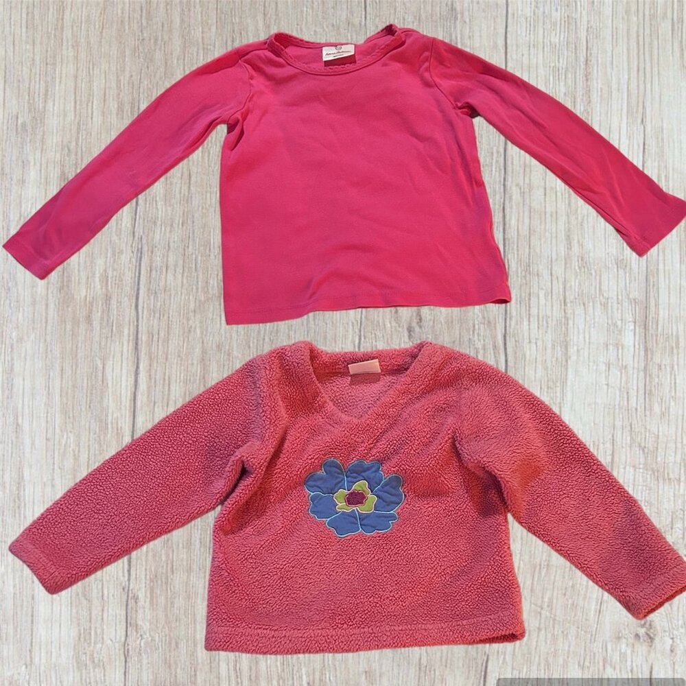 5 Hanna Andersson Bundle: Pink Fleece and LS Tee